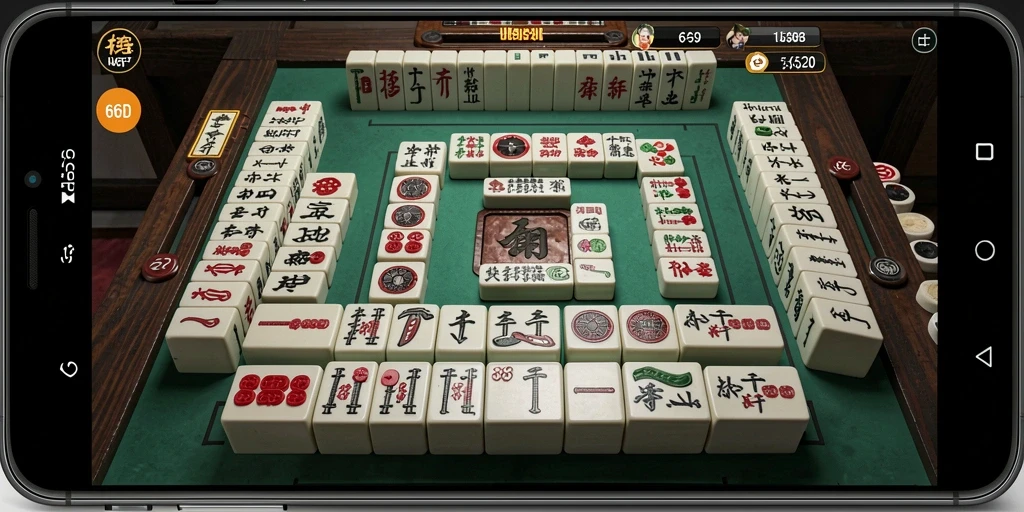 Tampilan game 66D dengan ubin Mahjong yang menarik.