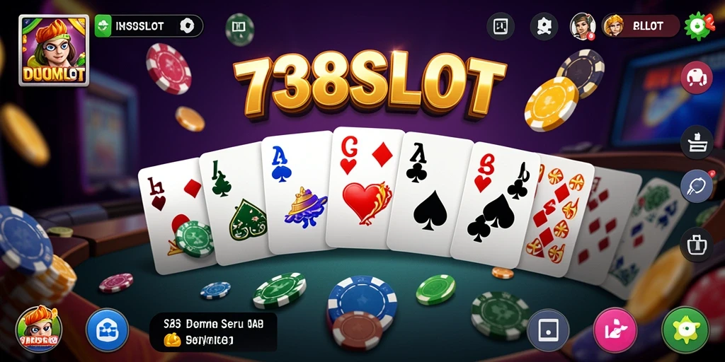 Screenshot gameplay 738SLOT dengan aksi seru permainan Domino.