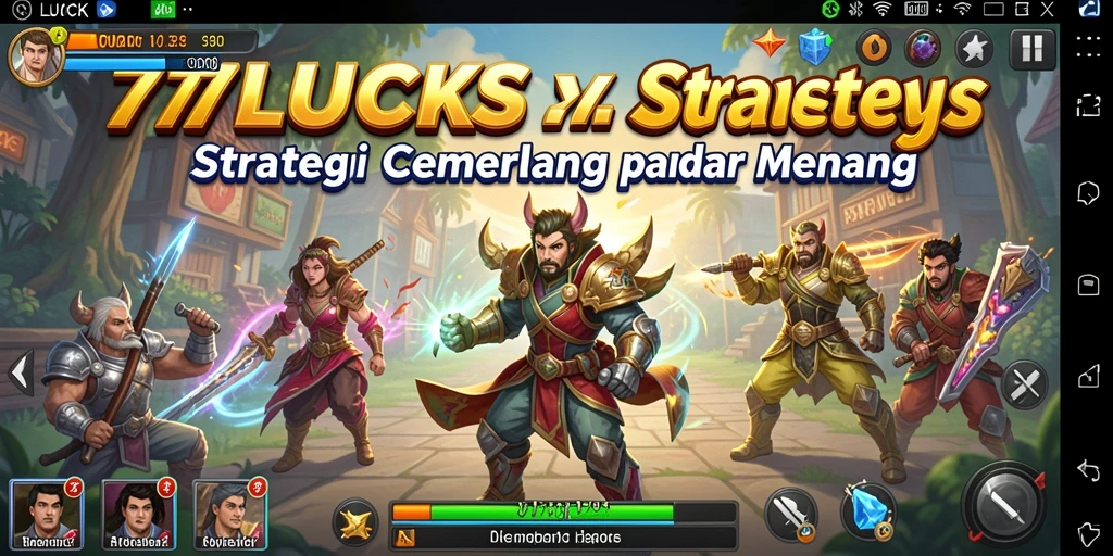 Tampilan menawan dari gameplay strategi 77LUCKS.