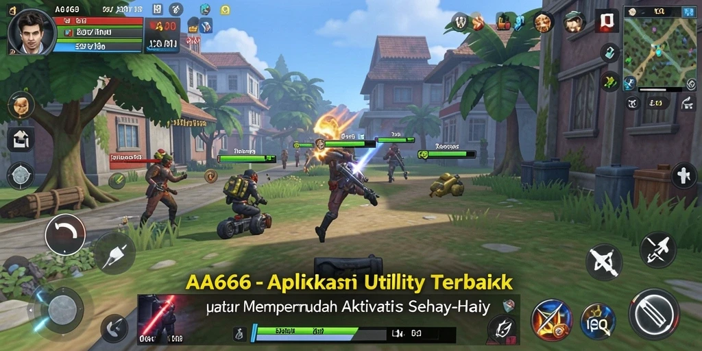 Tampilan utama <strong>AA666</strong> menampilkan berbagai fitur aplikasi Utility.