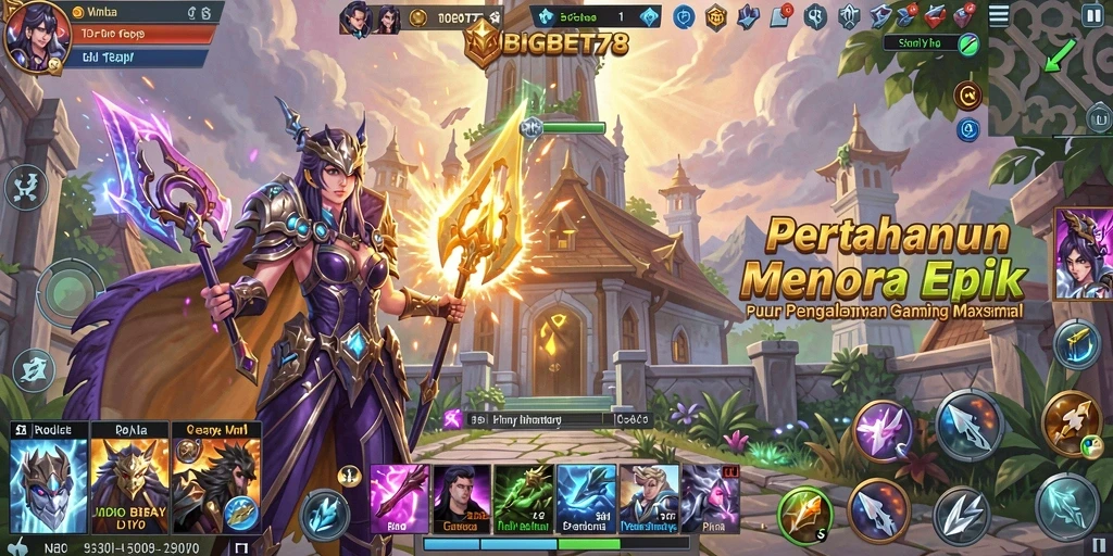Tangkapan layar BIGBET78 menampilkan gameplay seru dalam pertahanan menara.