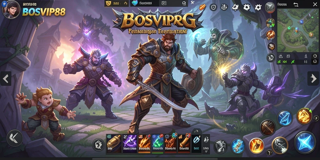 Screenshot gameplay <strong>BOSVIP88</strong> menunjukkan petualangan penuh aksi dan eksplorasi dunia fantasi.