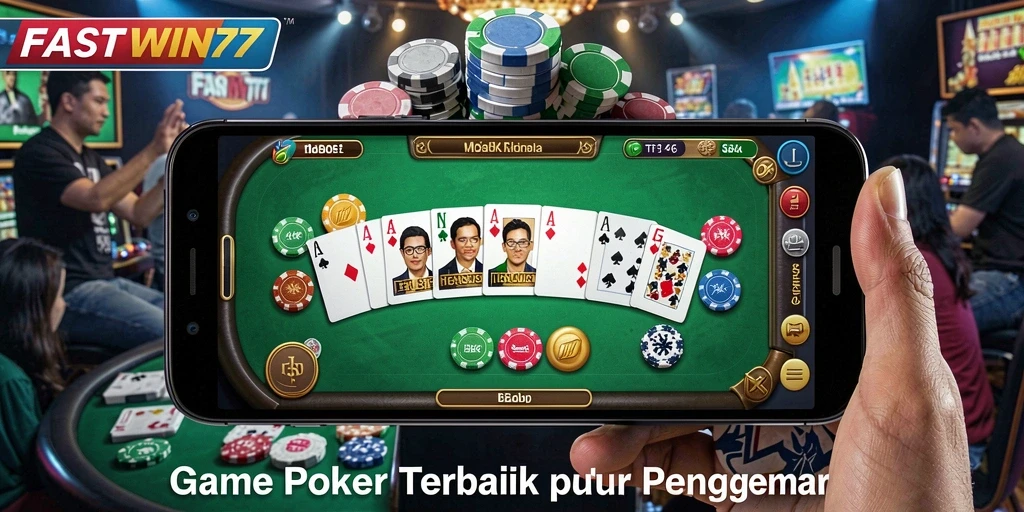 Screenshot menunjukkan gameplay menarik dari permainan Poker di FASTWIN77.