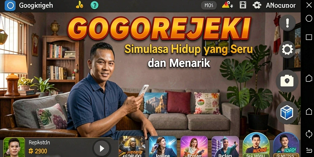 Screenshot gameplay GOGOREJEKI menampilkan aktivitas simulasi menarik.