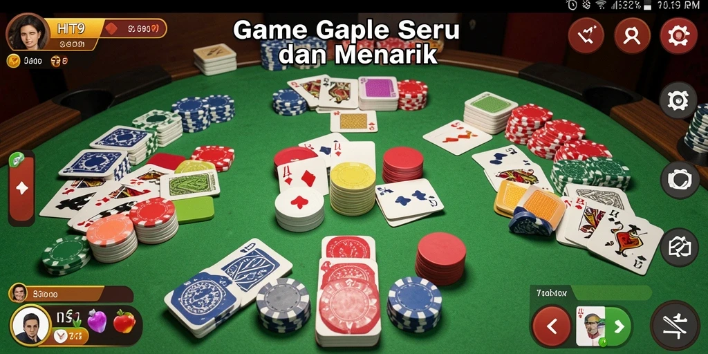 Screenshot gameplay HIT9 menampilkan pengguna yang sedang bermain Gaple.