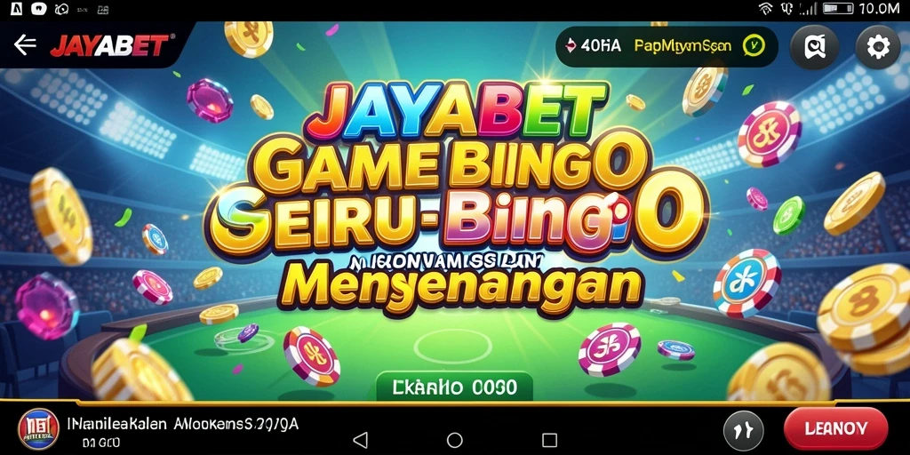 Screenshot menampilkan gameplay seru JAYABET Bingo yang penuh warna.