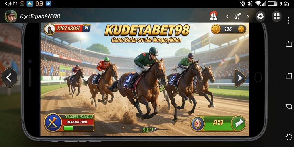 Tangkapan layar gameplay KUDETABET98 yang menampilkan aksi balapan seru.
