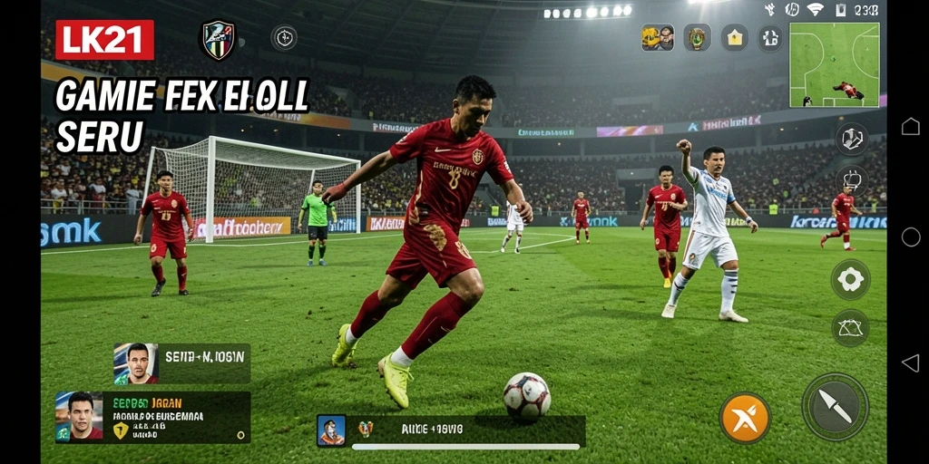 Screenshot utama LK21 menampilkan aksi seru dalam permainan sepak bola.