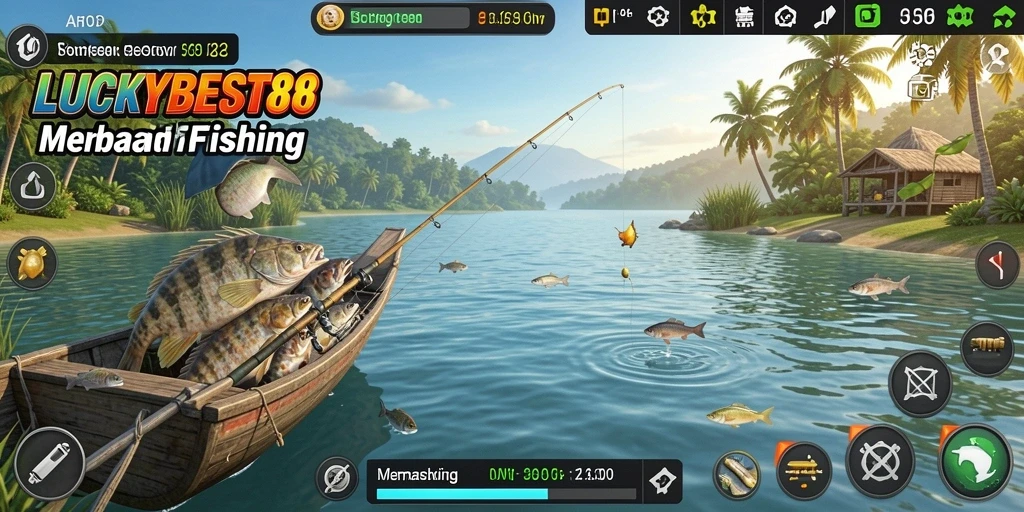 Gameplay menegangkan saat menangkap ikan raksasa di LUCKYBEST88.