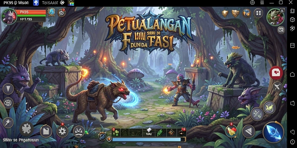 Tampilan gameplay PK95 yang menakjubkan dalam petualangan fantasi.