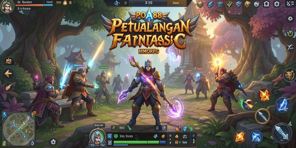 Screenshot menampilkan aksi seru dalam gameplay MMORPG POA88.