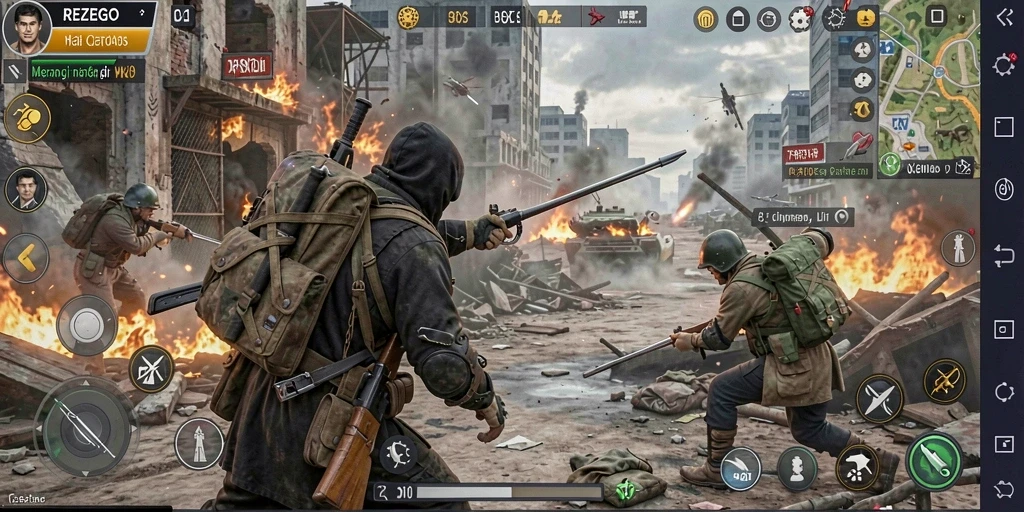 Screenshot gameplay REZEGO yang menarik dan penuh aksi strategi.