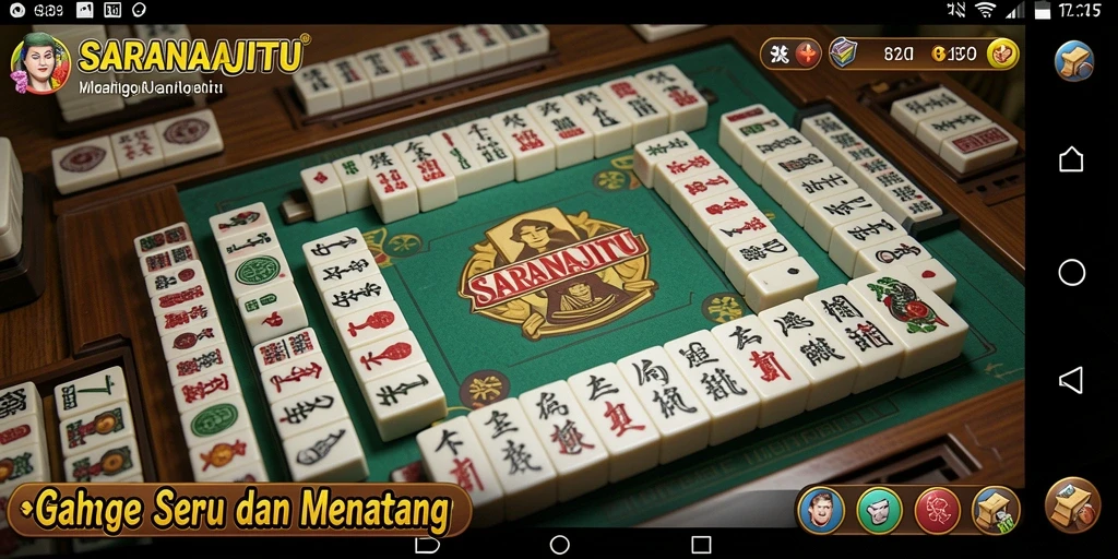 Tampilan gameplay Mahjong yang mendebarkan di SARANAJITU.