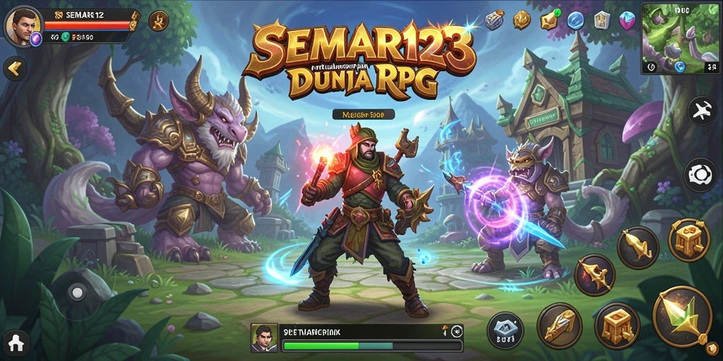 Tampilan gameplay SEMAR123 yang penuh aksi dan strategi RPG.