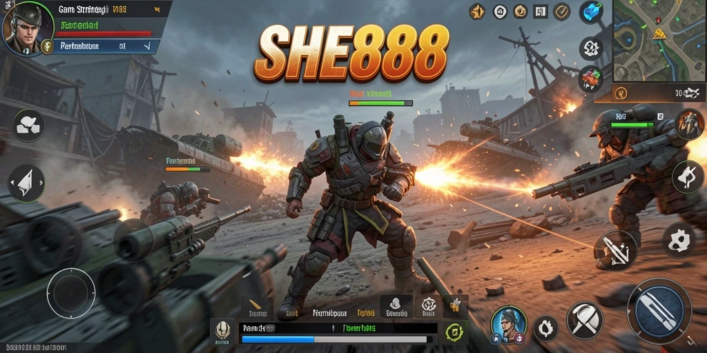Screenshot gameplay SHE888 yang menampilkan pertempuran strategis.