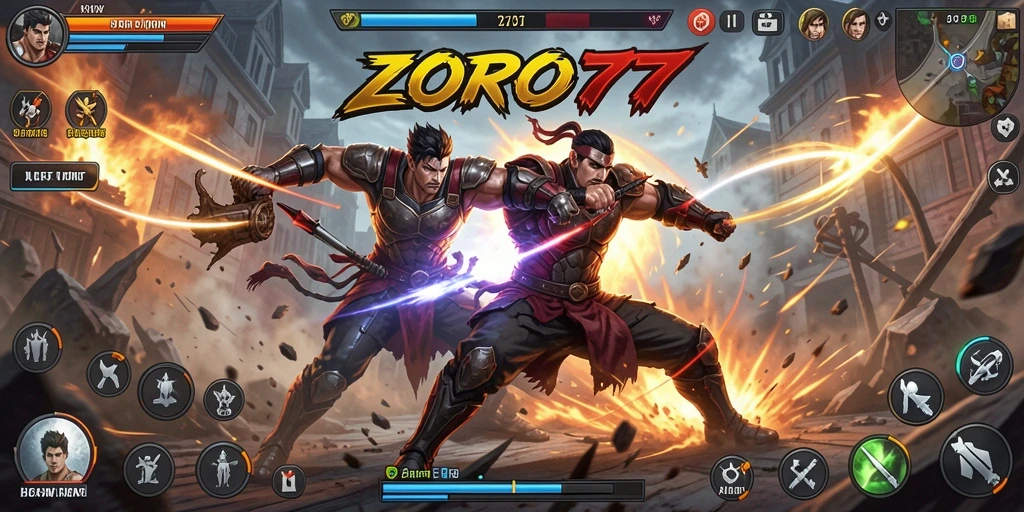 Tampilan gameplay ZORO77 yang mendebarkan dan intens.