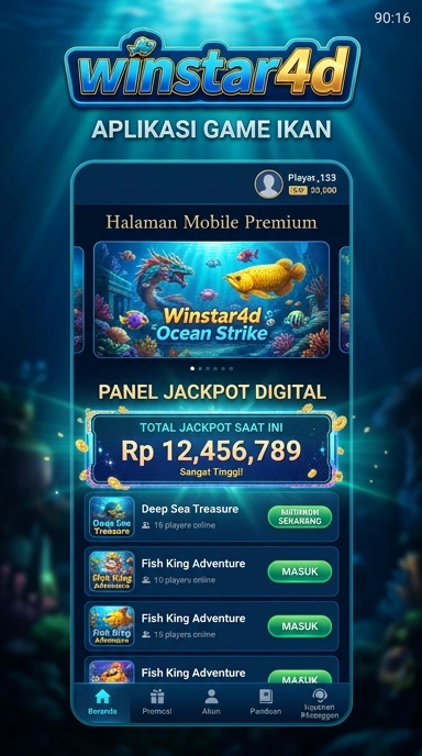 Tampilan awal aplikasi winstar4d yang intuitif dan menarik.